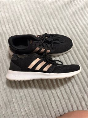 adidas Black Sneakers with Rose Gold Stripes